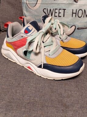 Champion Multicolor Retro Chunky Sneakers in Yellow, Navy & Coral